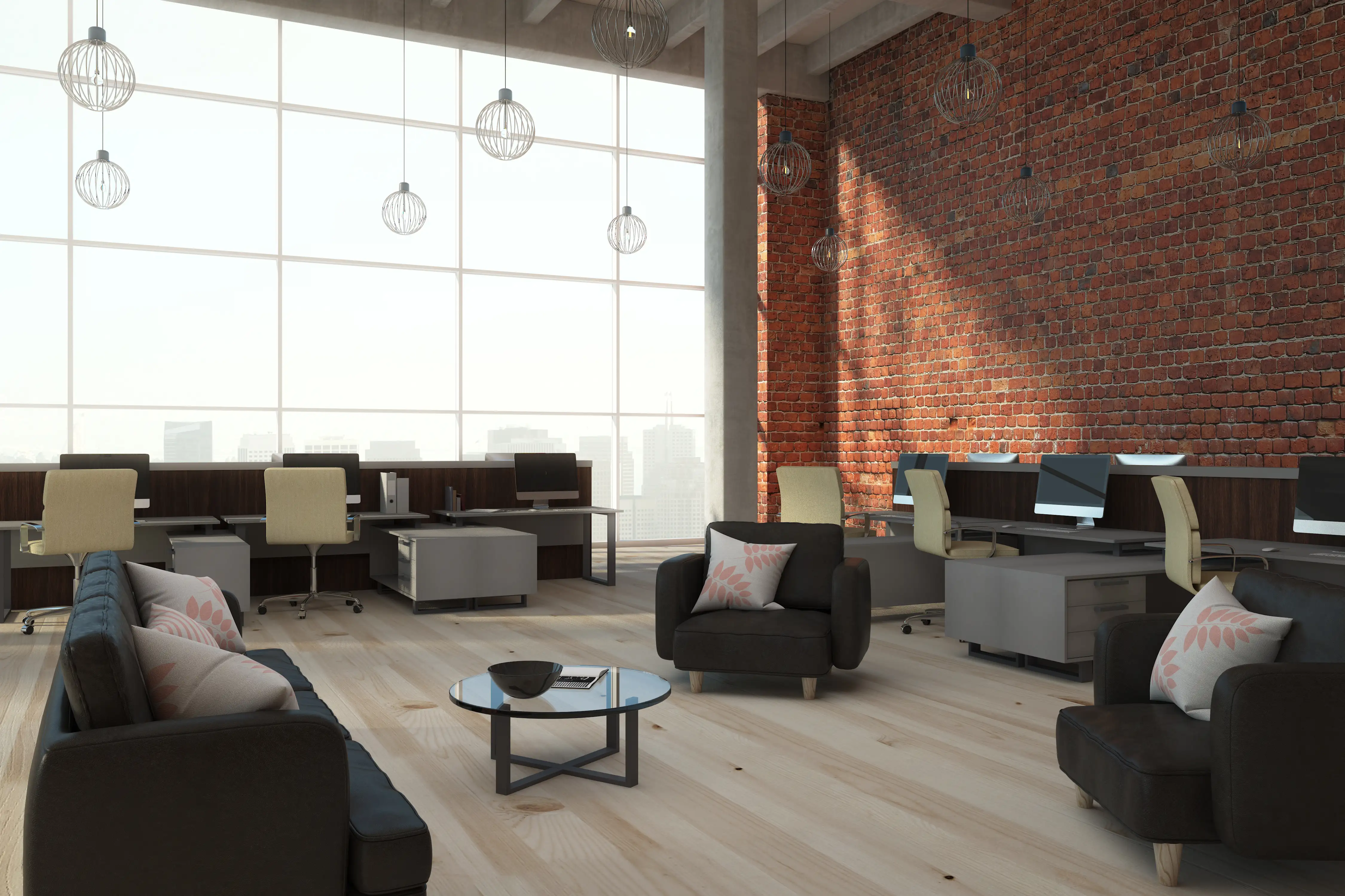 Contemporary coworking interior